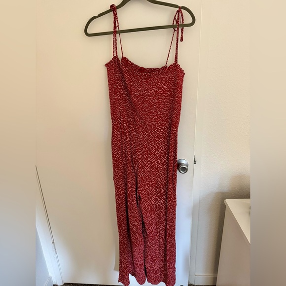 Reformation - Maxwell Red Floral Jumpsuit - Size 12 - Picture 4 of 8